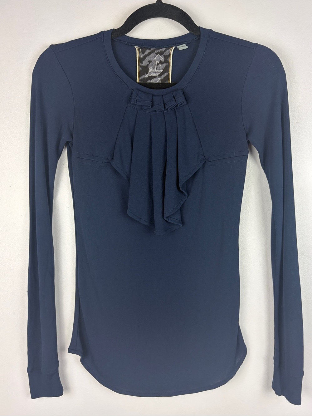 L.A.M.B. Gwen Stefani XS Navy Ruffle Top Fall 2007 Y2K